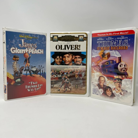 VHS Lot Thomas the Train Magic Railroad Oliver James and the Giant Peach - Picture 1 of 10